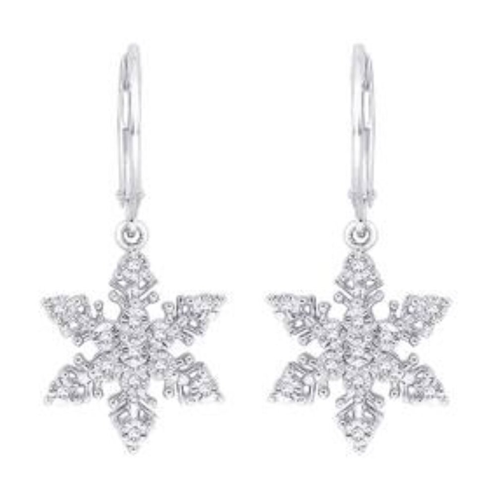 Sterling silver snowflake earrings